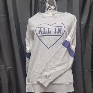 Gray Heart Print Women's Sweater